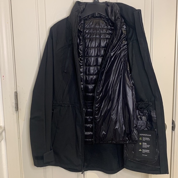 NWT Cole Haan zero grand 2 in 1 water resistant solid jacket black medium - Picture 12 of 16